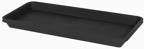 2 Pack of Plastic Plant Tray Saucer Rectangular 20 21 inch, Planter Trays Saucers for Indoors Outdoor, Plant Water Drip Tray for Flower Pot Planter, Windowsill Trays (8.5 X 21'', Black)