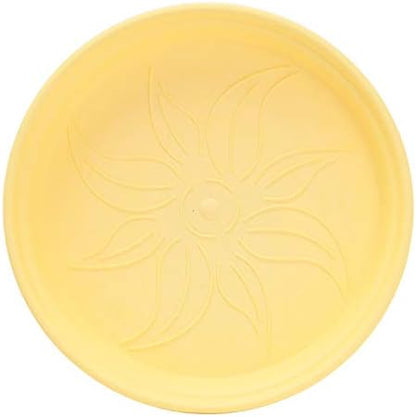 Mintra Home Garden Pots 4pk - Flowers, Herbs, Plants, Indoor, Outdoor, Colorful, Wholesale, Bulk (Yellow, 15cm Diameter (5.9in))