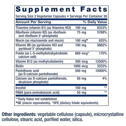 Life Extension Bioactive Complete B-Complex - 60 Vegetarian Capsules (Pack of 2)