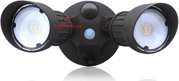 RuggedGrade 20W Lacuna II Series LED Flood Light - 2,400 Lumens - 5000K Bright White - Bronze Housing - Outdoor LED Light - DLC 5.1 Premium