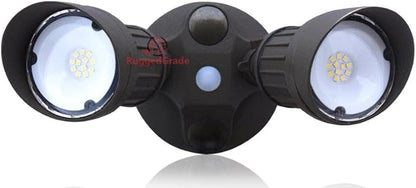 RuggedGrade 20W Lacuna II Series LED Flood Light - 2,400 Lumens - 5000K Bright White - Bronze Housing - Outdoor LED Light - DLC 5.1 Premium