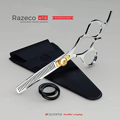 Suvorna 6.5” Thinning Shears for Hair Cutting, Trimming and Styling. Stainless Steel Texturizing Shears, blending shears and Layering Scissors for Cutting Hair for Women, Men and Adults