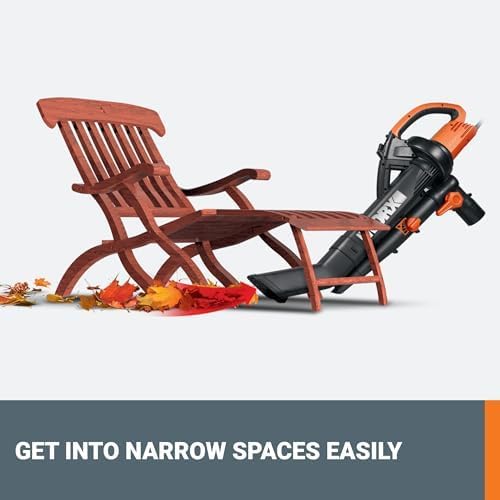 WORX WG509 12 Amp Trivac, 3 in 1 Electric Leaf Blower, Leaf Vacuum & Leaf Mulcher for Lawn Care