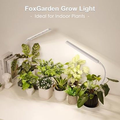 FOXGARDEN Grow Light for Indoor Plants Growing, Full Spectrum Gooseneck Plant Light for Indoor Plants,52 LED Bright Grow Lamp with Auto On/Off Timer 4/8/12H, 4 Dimmable Brightness, 2 Pack