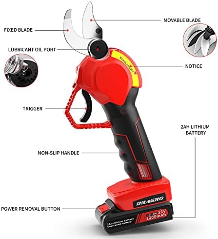 2025 Upgraded Electric Pruning Shears Professional Cordless Electric Pruning Battery Powered, Tree Branch Pruner with 2 PCS Rechargeable 2 Ah Lithium Battery - 30mm (1.2inch) Cutting Diameter