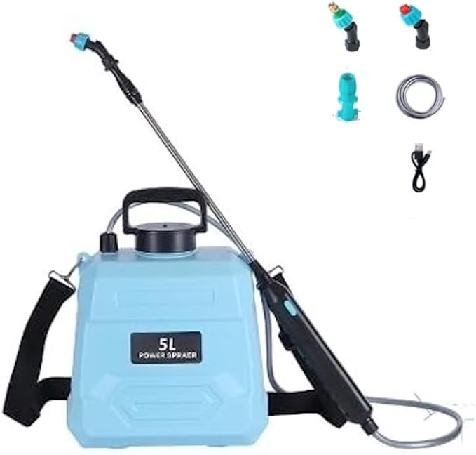 Electric 1gallon, Outdoor, Indoor, VidaGardening, Ideal for Pest Control, Watering, Plant Watering Can, House Plant Watering Can, Car Washing, 4hours Battery Life (Blue)