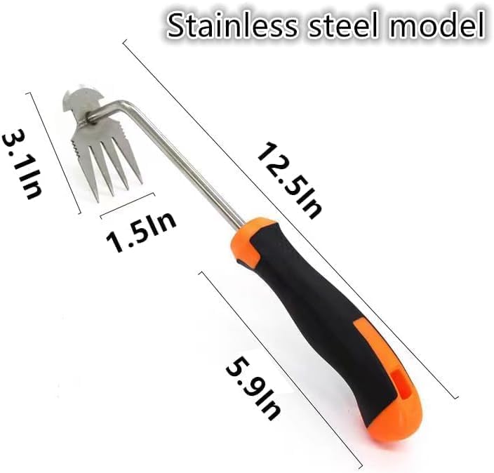 Set of 2 Black Weed Puller Tool, New Durable Garden Weed Pulling Tool, Portable Garden Weeder Tool for Vegetable Gardening Backyard Farm Planting & Weeding (Black Handle)