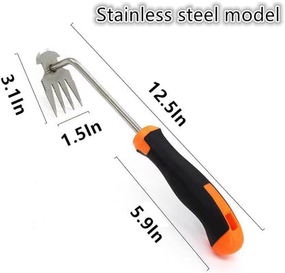 Set of 2 Black Weed Puller Tool, New Durable Garden Weed Pulling Tool, Portable Garden Weeder Tool for Vegetable Gardening Backyard Farm Planting & Weeding (Black Handle)