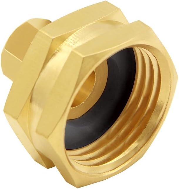 Joywayus 2PCS Brass 3/4" GHT Female Garden Hose Thread to 3/8" OD Compression Tubing Adapter US Standard Faucet Adapter Convert