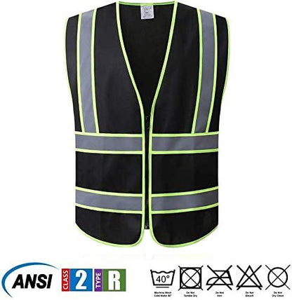 Tekware Safety Vest with High Reflective Strips, Pack of 10 Bright Neon Color Construction Protector with Zipper