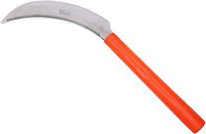 Zenport K208P Harvest Sickle with Plastic Handle, Light Serration, 6.5-Inch Stainless Steel Blade , Orange