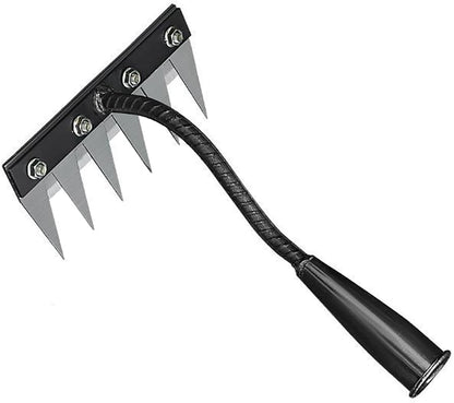 Gardening Hand Weeder Tool,Manual Weeder Tool with Detachable Blades, 4 Sizes High Carbon Steel Dual-Edge Design for Farm Garden Lawn Weed Removal, Soil Cultivation & Root Extraction (6 Tines)