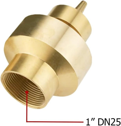Hooshing Fountain Nozzle 1" DN25 Column Brass Water Spray Nozzles Sprinkle Spary Heads Spring Outdoor Garden Pond Park