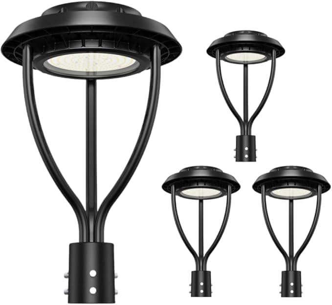 Outdoor LED Post Top Light (5000K-with Built-in Sensor, 60 Watt-4Pack)