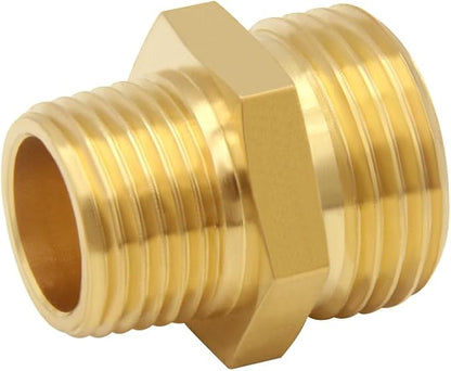2PCS Brass Garden Hose Adapter 3/4"GHT Male to 1/2"NPT Male Thread Reducer Water Hose Nipple Reducing Convert Pipe Fittings Connector