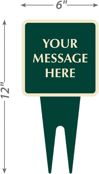 SmartSign Custom Yard Stake Sign - Add Your Message, 6" x 12", 120 mil Aluminum Composite with Overcoat for Outside, Square Shape with Integrated Ground Stakes, Reflective Option, USA-Made