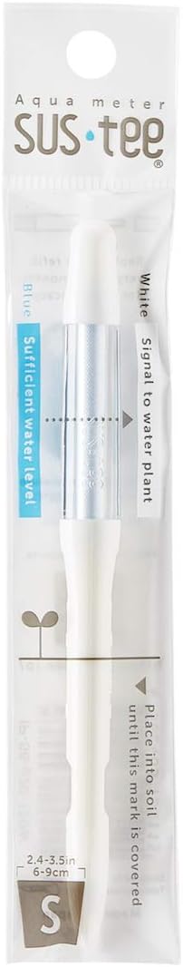 Sustee Aquameter, White, Small - Plant Soil Moisture Sensor - Best for Potted Plants - Refillable Style