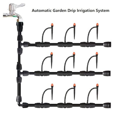 1/4" Drip Irrigation Emitters, Yulaiyoen 1/4-inch Spray Emitters 30 Pack, Automatic Drip Irrigation Parts Accessories, 360 Degree Drip Irrigation Sprinkler Heads Sprayer for Irrigation System