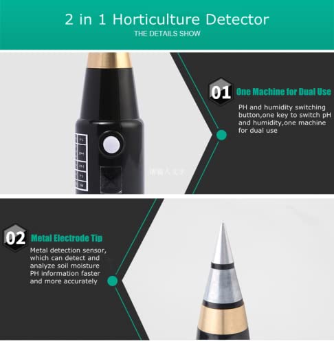 VT-05 Professional Soil pH Meter Tester, Soil pH and Moisture Meter Hygrometer, Soil Tester PH Instrument Hygrometer Monitor Humidity for Vineyards, Orchards, Field Production, Lawn, Gardens