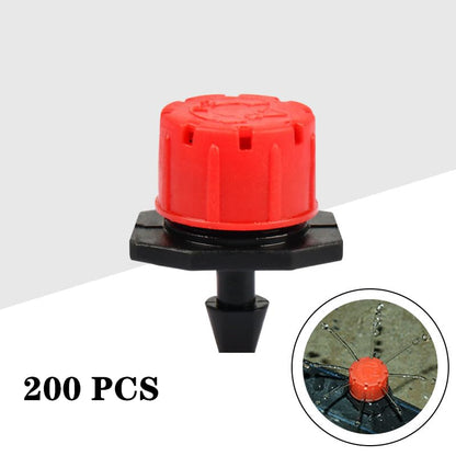 200Pcs 360 Degree Adjustable Irrigation Drippers Sprinklers, 1/4 Inch Emitters Drip for Watering System