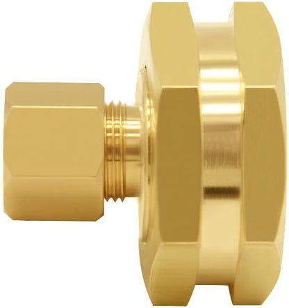 Joywayus 2PCS Brass 3/4" GHT Female Garden Hose Thread to 3/8" OD Compression Tubing Adapter US Standard Faucet Adapter Convert