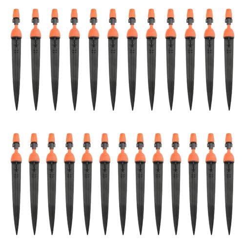 XINGYHENG 50Pcs(25Pairs) 360 Degree Adjustable Misting Drippers Atomizing Connector Spray Misting Dripped Closed Integral Emitter Nozzle Sprinkler Irrigation System