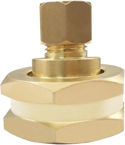 Hooshing 2PCS 3/4" GHT Garden Hose Female Thread to 3/8" OD Compression Brass Connectors with Washers Faucet to Hose Adapter