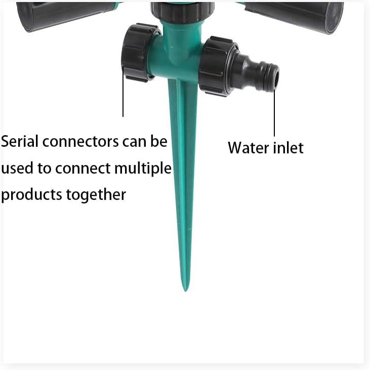 360° Ground Spike Rotating Sprinkler for Lawn Garden Triple Arm Water Sprayer for Grass, Yard, Patio Cooling, and Home Irrigation