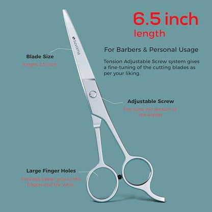 Suvorna 6.5" Hair Scissors Professional - barber scissors to cut hair - Extremely Sharp Hair Cutting Scissors for Hair Cutting - Right Hand Hair Shears for Women, Men and Adults.