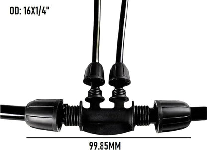 10PCS 1/2 Inch to 1/4 Inch Tubing Irrigation Fittings for (1/2'' ID x 0.60''-0.63'' OD) 16mm Drip Tubing,Locked Barbed Tee Connectors, Anti-Drop Straight Tee for Irrigation Tubing (4 Way)