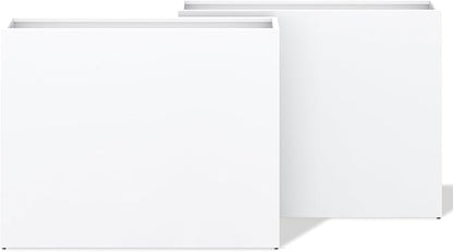 Set of 2 Outdoor Planters 38"W x 10.2"D x 30"H- Tall Rectangular Planters for Outdoor Patio/Porch, All-Weather with Anti-dumping Kit, Durable Galvanized Steel, Modern Design for Plants, Flower