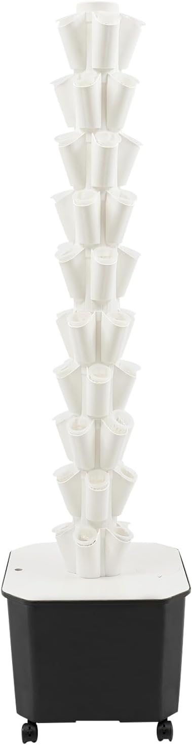 Hydroponics Growing System, 50-Plants Indoor Hydroponic Tower with Pump System, Plants Germination Kit with Wheels, Vertical Hydroponic System for Gardening Lover