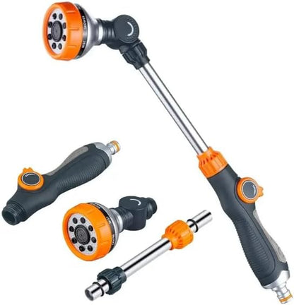 Hicks Ridge - Heavy Duty Watering Wand - 180° Rotating Head - 18-inch Metal Long Hose Nozzle Sprayer - Wand with Thumb Flow Control - Perfect for Hanging Baskets, Shrubs, Seedbed, Garden, and Lawn