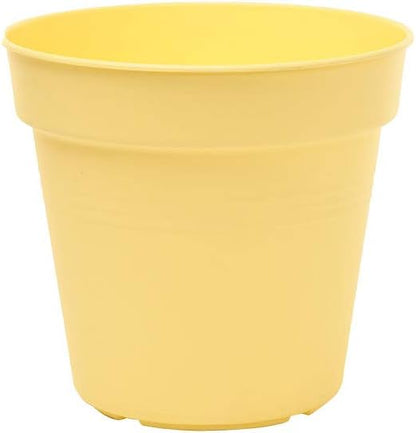 Mintra Home Garden Pots 4pk - Flowers, Herbs, Plants, Indoor, Outdoor, Colorful, Wholesale, Bulk (Yellow, 15cm Diameter (5.9in))