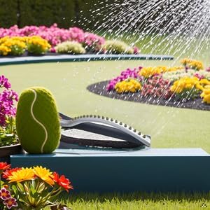 Oscillating Lawn Sprinkler, 19 Brass Nozzles, 26-33ft Coverage Range