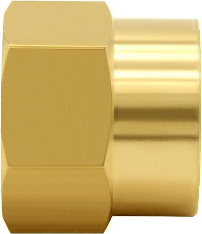 2PCS Brass Garden Hose Adapter 3/4"GHT Female to 3/4"NPT Female Thread Reducer Water Hose Nipple Reducing Convert Pipe Fittings Connector