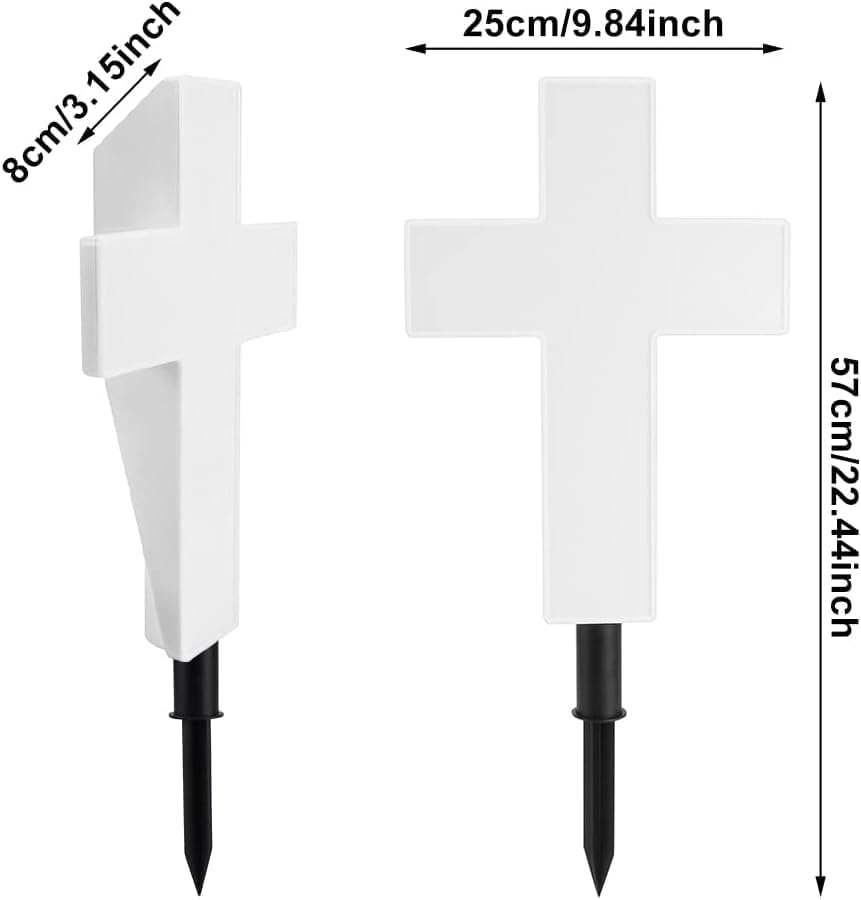 Solar Lighted Cross Grave Lighted Garden Cross Stake Decor LED Jesus Cross Light Decoration for Home Memorial Decoration,Outdoor Yard, Home, Patio