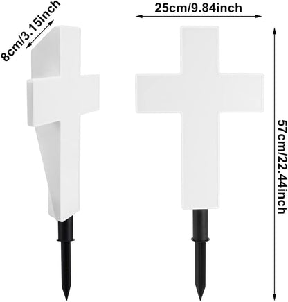 Solar Lighted Cross Grave Lighted Garden Cross Stake Decor LED Jesus Cross Light Decoration for Home Memorial Decoration,Outdoor Yard, Home, Patio