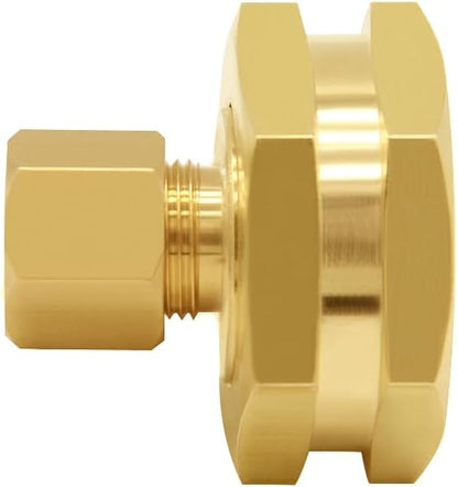 Joywayus Brass US Standard Faucet Adapter Convert 3/4" GHT Female Garden Hose Thread to 1/4" OD Compression Tubing Adapter (Pack of 2)