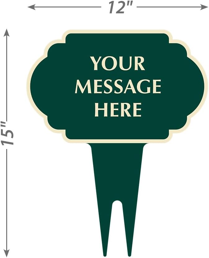 SmartSign 12"x15" Designer Yard Stake Sign - Add Your Message, Vintage Cloud Shape, 120 mil Aluminum Composite Sign w/Overcoat for Outside, Integrated Ground Stakes, Reflective Option, USA-Made