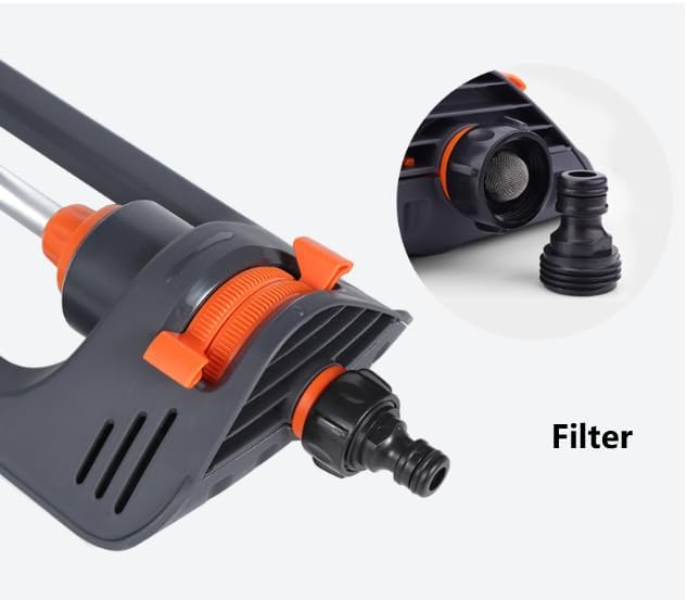 Oscillating Lawn Sprinkler, 19 Brass Nozzles, 26-33ft Coverage Range