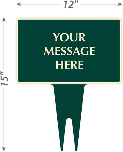 SmartSign Custom Yard Stake Sign - Add Your Message, 12"x15", 120 mil Aluminum Composite with Overcoat for Outside, Rectangular Shape with Integrated Ground Stakes, Reflective Option, USA-Made