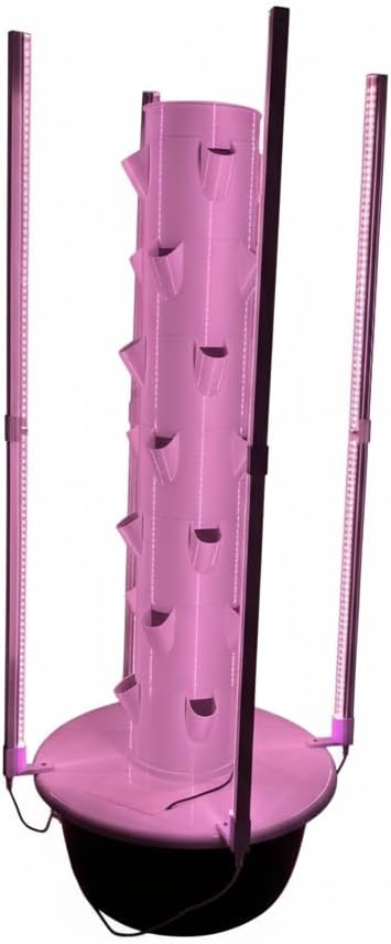 7-Tier Vertical Hydroponic Tower System, 28-Plant Indoor Growing Kit with LED Lights, White Space-Saving Design for Home Vegetables and Herbs