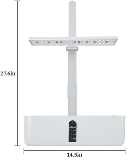 YUEWO 9 Pods Hydroponics Growing System Hydro Indoor Herb Garden Up to 27.5'' Plant Germination Kit with Pump System Grow Light for Kitchen Home Countertop Gardening