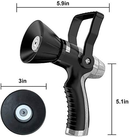 Garden Hose Nozzle, Heavy Duty Metal Hose Sprayer Nozzle Hose Sprayer Water Hose Nozzle Perfect for Cleaning, Watering Garden Street, Washing Cars, Bathing Pets (Metal, Fireman Style Nozzle)