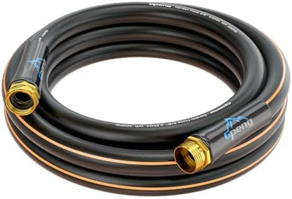 Non-Expandable Leader Hose 15ft x 5/8",Heavy Duty Flexible Garden Hose with Swivel Handle, Male to Female Fittings, Burst 600 PSI, Without Nozzle