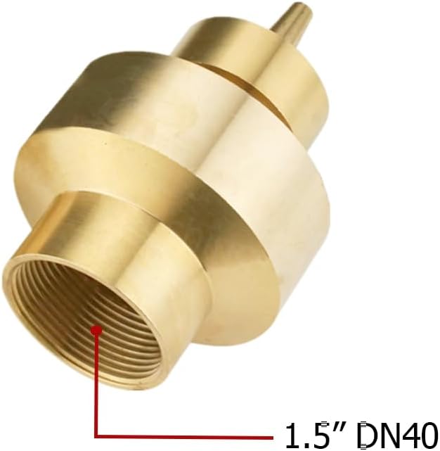 Hooshing Brass Fountain Nozzle 1.5" DN40 Column Water Spray Nozzles Sprinkle Spary Heads Spring Outdoor Garden Pond Park