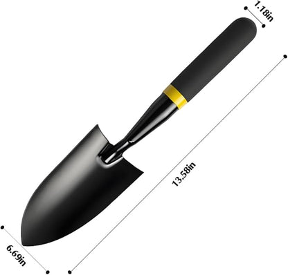 Garden Trowel - Metal Hand Shovel with Rubber Handle. This Garden Hand Trowel is Easy to use and Suitable for Soil Planting, Digging, transplanting and Outdoor Exploration Activities.