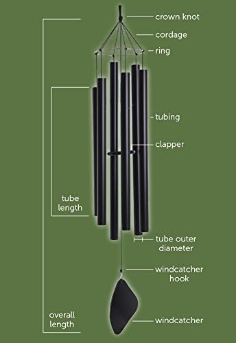Music of the Spheres – Pentatonic Soprano, Small Handcrafted Wind Chime, Precision Tuned, Weather-resistant Unique Outdoor Wind Chimes, 30"
