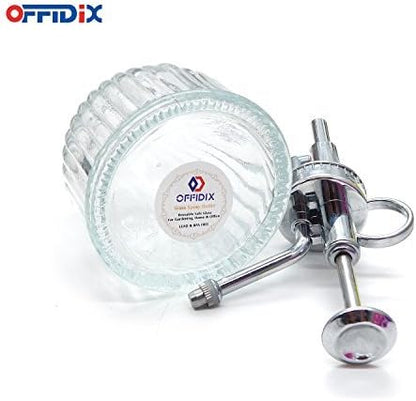 OFFIDIX Glass Spray Bottle for Plants, 6.3" Tall Vintage Style Spritzer with Bronze Plastic Silver Color Top Pump Glass Watering Can for Pet Clearing (Transparent)